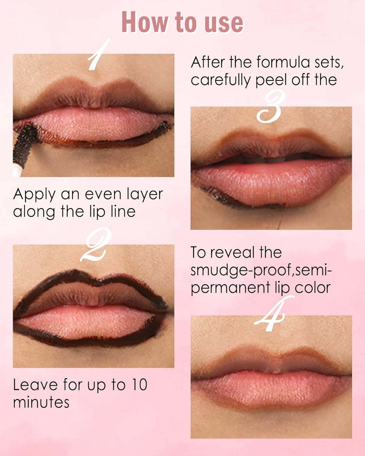 Peel off Long Lasting Waterproof Lip Liner, 2Pcs Tattoo Stain Transfer-Proof High Pigmented Color Lip Tint All-Day Stay Lipliner Makeup for Women (Nude Pink+Neutral Mauve)