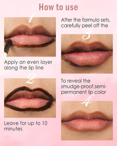 Peel off Long Lasting Waterproof Lip Liner, 2Pcs Tattoo Stain Transfer-Proof High Pigmented Color Lip Tint All-Day Stay Lipliner Makeup for Women (Nude Pink+Neutral Mauve)