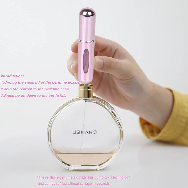 Portable 5Ml Atomizer Bottle, Mini Refillable Perfume Spray, Scent Pump Case, Perfume Atomizer Refillable Travel Pack of 4Pcs