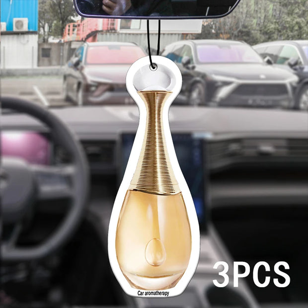 Gilt Perfume Bottle Glass Car Incense Car Perfume Perfume Lasting Stay Pendant Air Outlet Perfume Bag