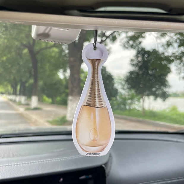 Gilt Perfume Bottle Glass Car Incense Car Perfume Perfume Lasting Stay Pendant Air Outlet Perfume Bag