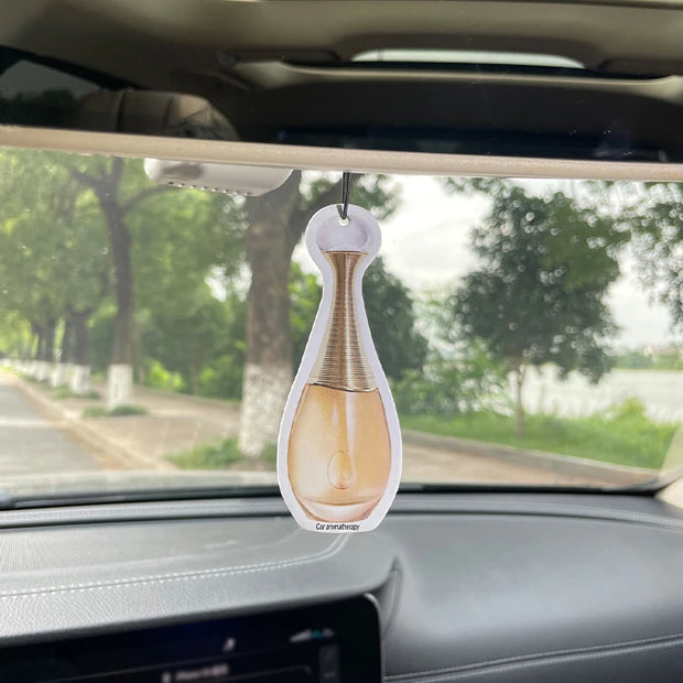 Gilt Perfume Bottle Glass Car Incense Car Perfume Perfume Lasting Stay Pendant Air Outlet Perfume Bag