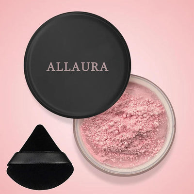 Allurabeauty Blurring Powder, Blurring Setting Powder by Allura, Allurabeauty Pink Setting Powders, Blurring Setting Powders Loose Setting for All Skin Tones
